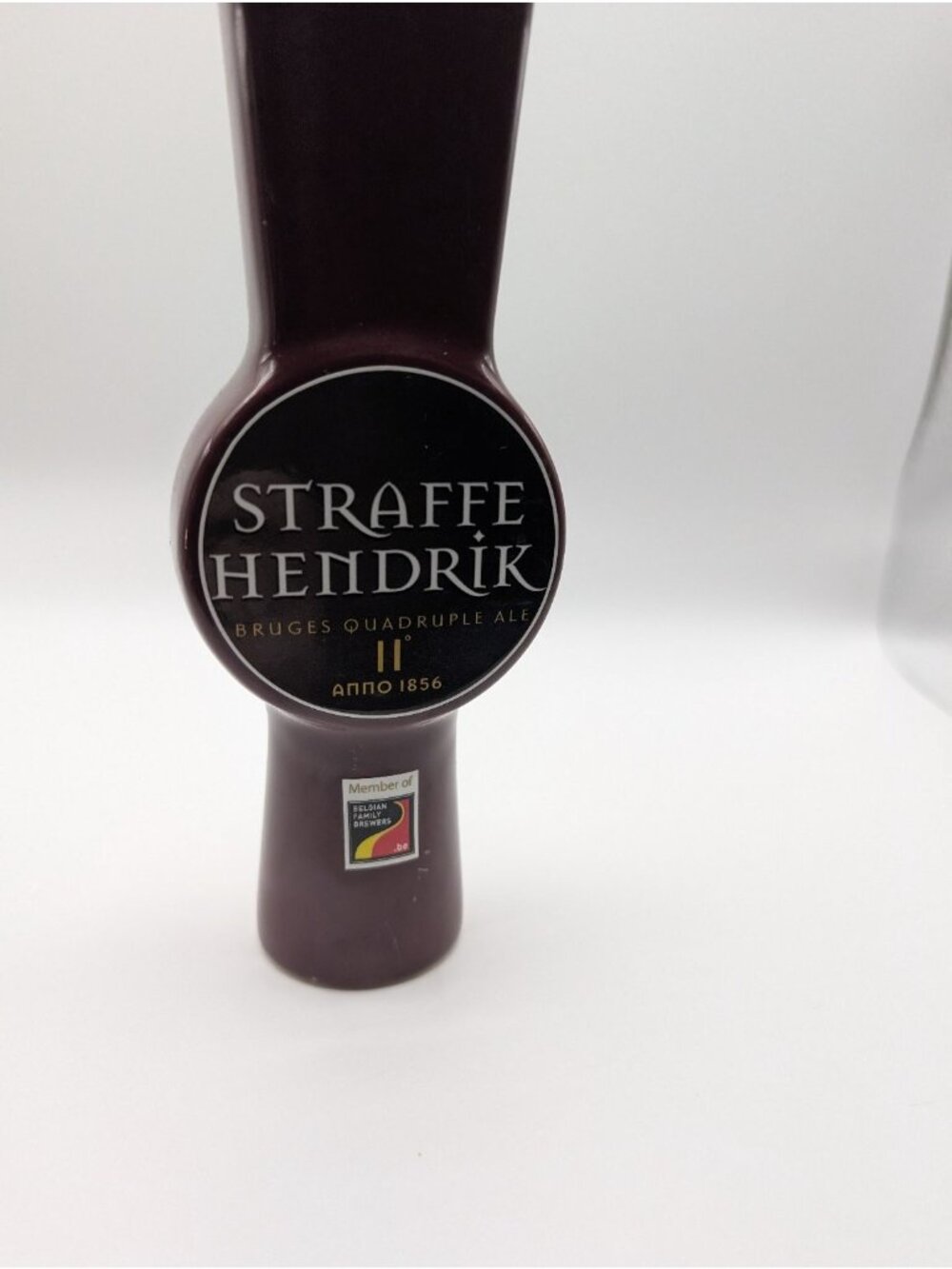 Straffe Hendrik Tap Handle Burgundy Ceramic 11-12" Handcrafted Belgian Ale NEW - Picture 4 of 5
